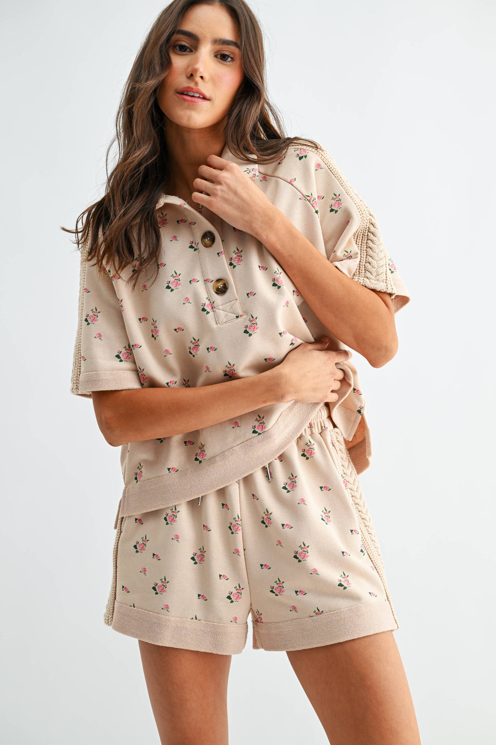 Sweet Magnolia Short Sleeve Top and Shorts Set