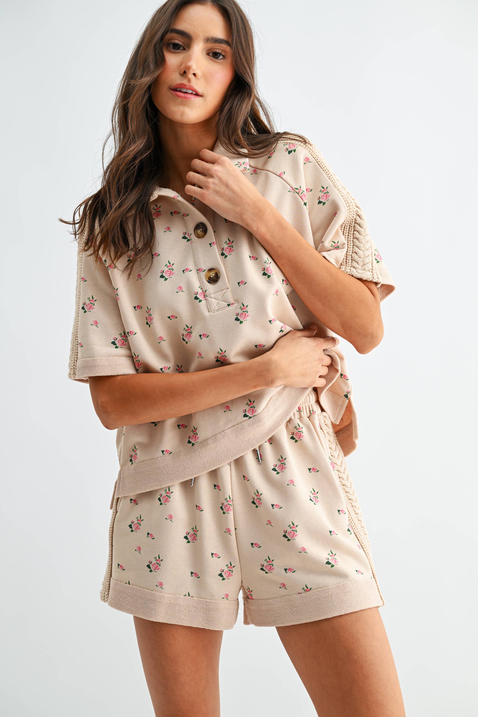 Sweet Magnolia Short Sleeve Top and Shorts Set