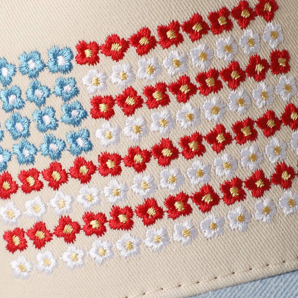 Floral American Flag Hat