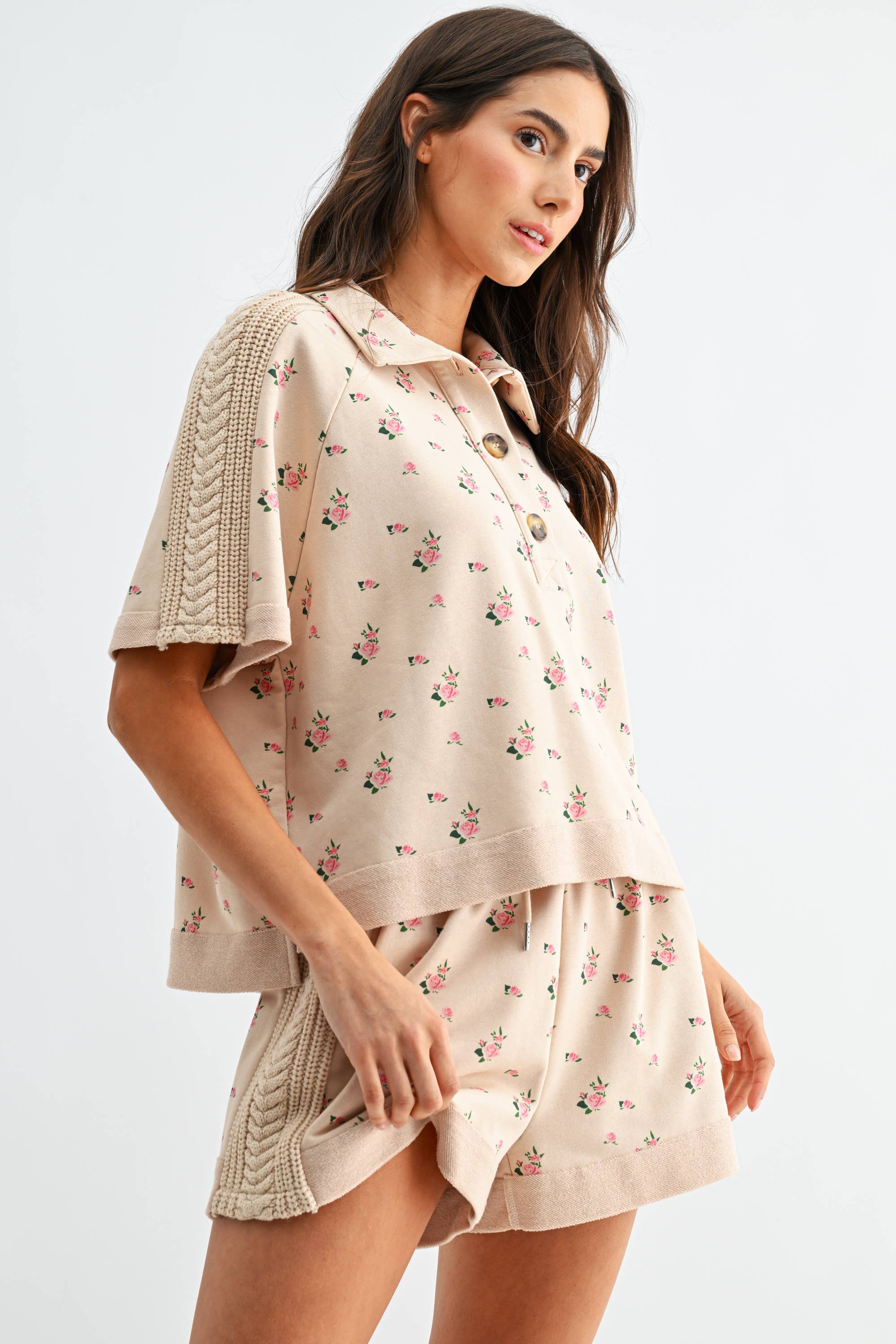 Sweet Magnolia Short Sleeve Top and Shorts Set
