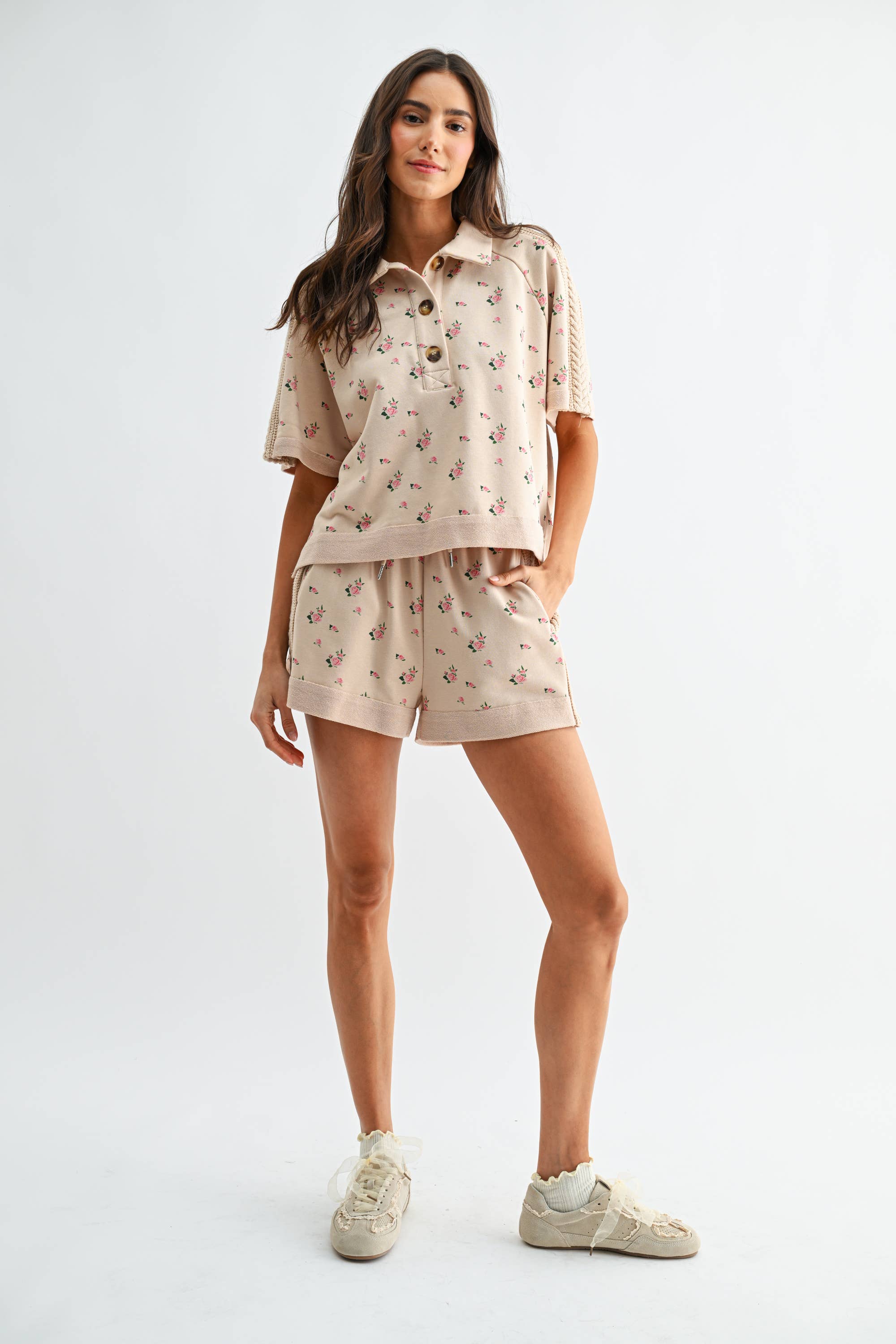 Sweet Magnolia Short Sleeve Top and Shorts Set