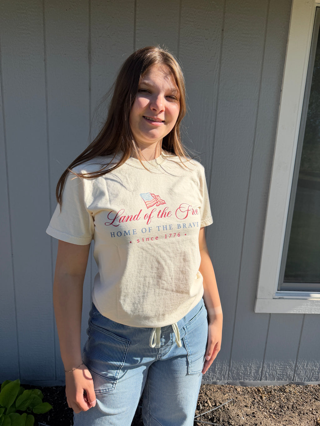 Land of the Free Watercolor Tee