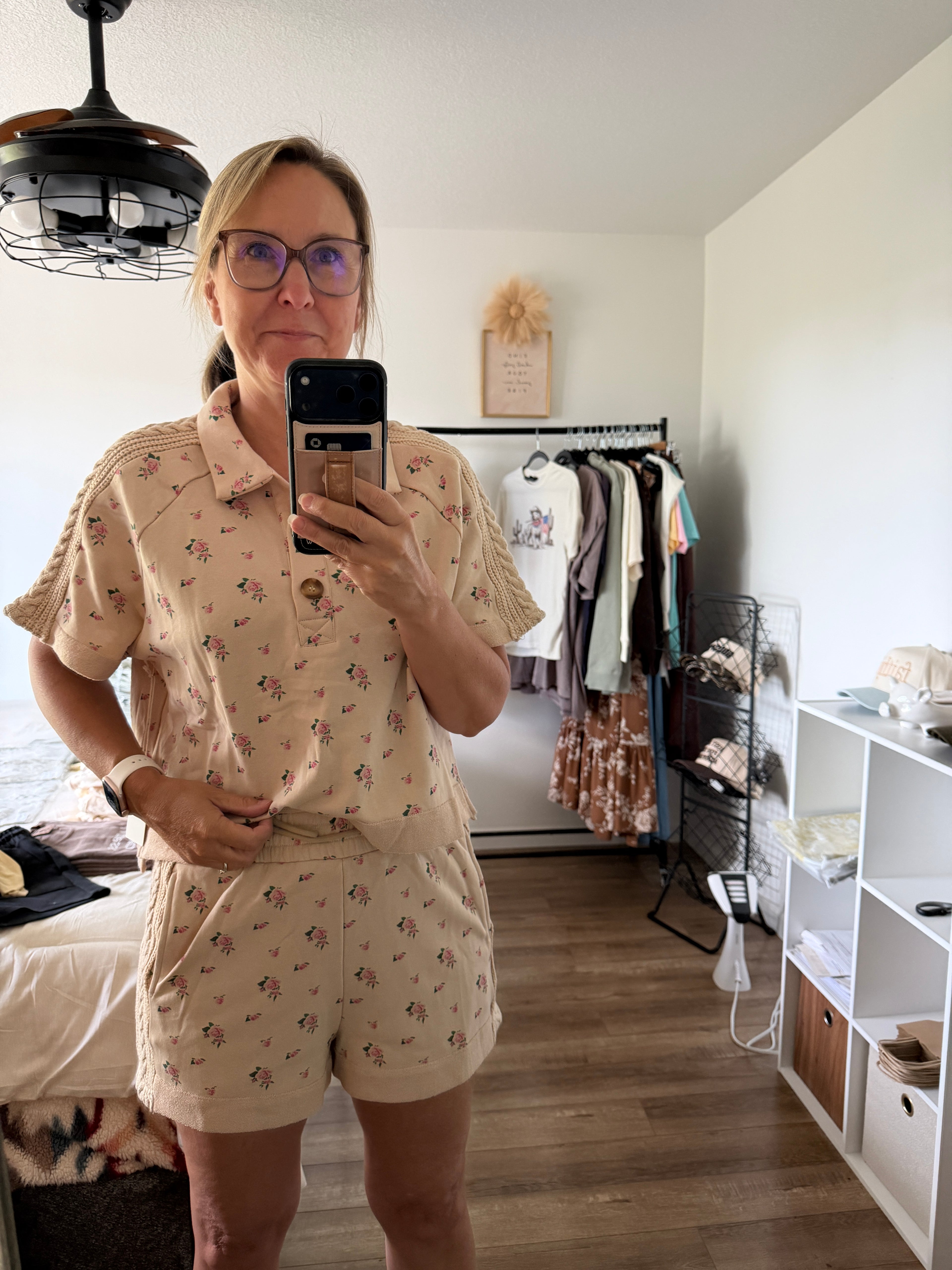 Sweet Magnolia Short Sleeve Top and Shorts Set
