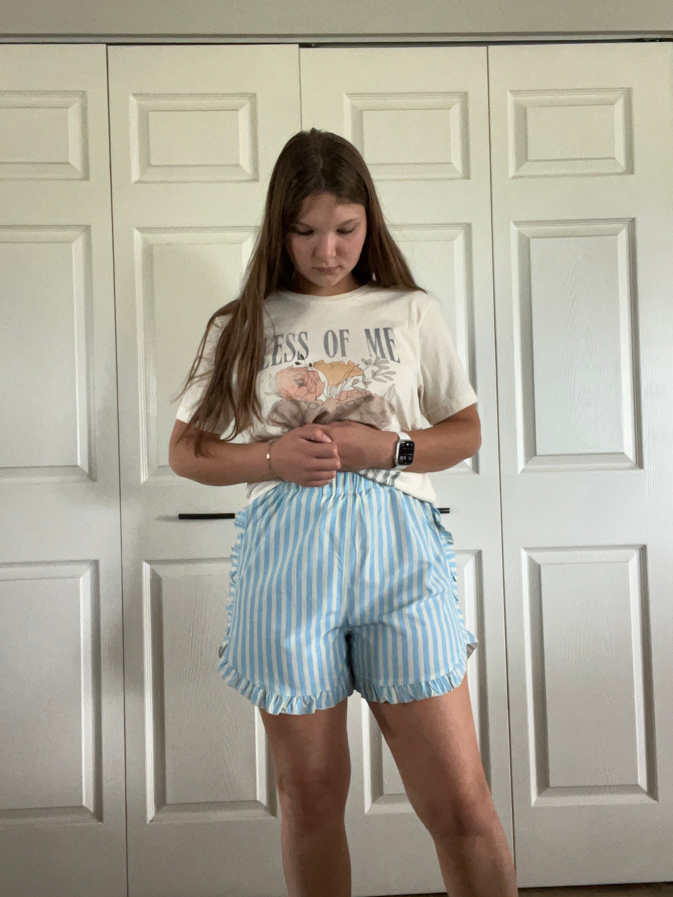 Striped Ruffle Shorts