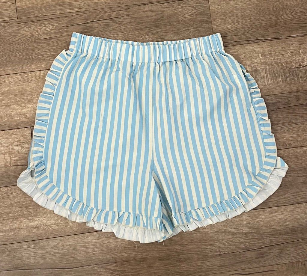 Striped Ruffle Shorts