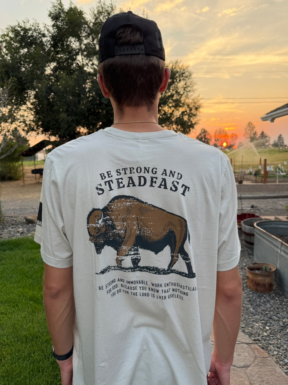 Be Strong and Steadfast Buffalo Tee