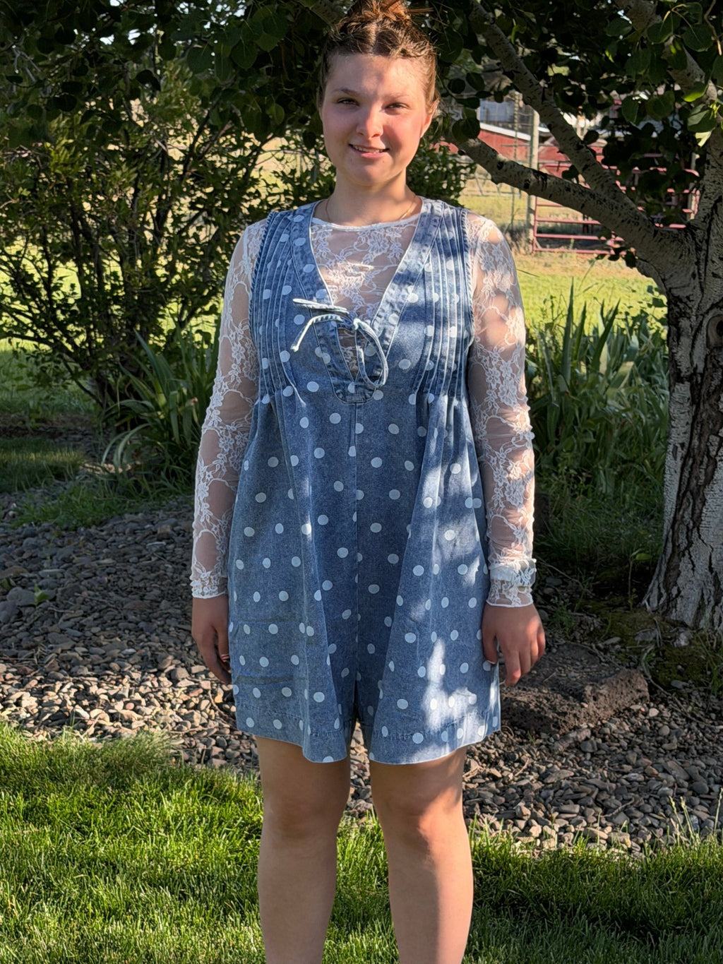 Blue Polka Dot Romper