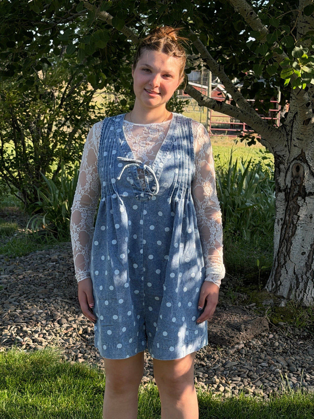 Blue Polka Dot Romper
