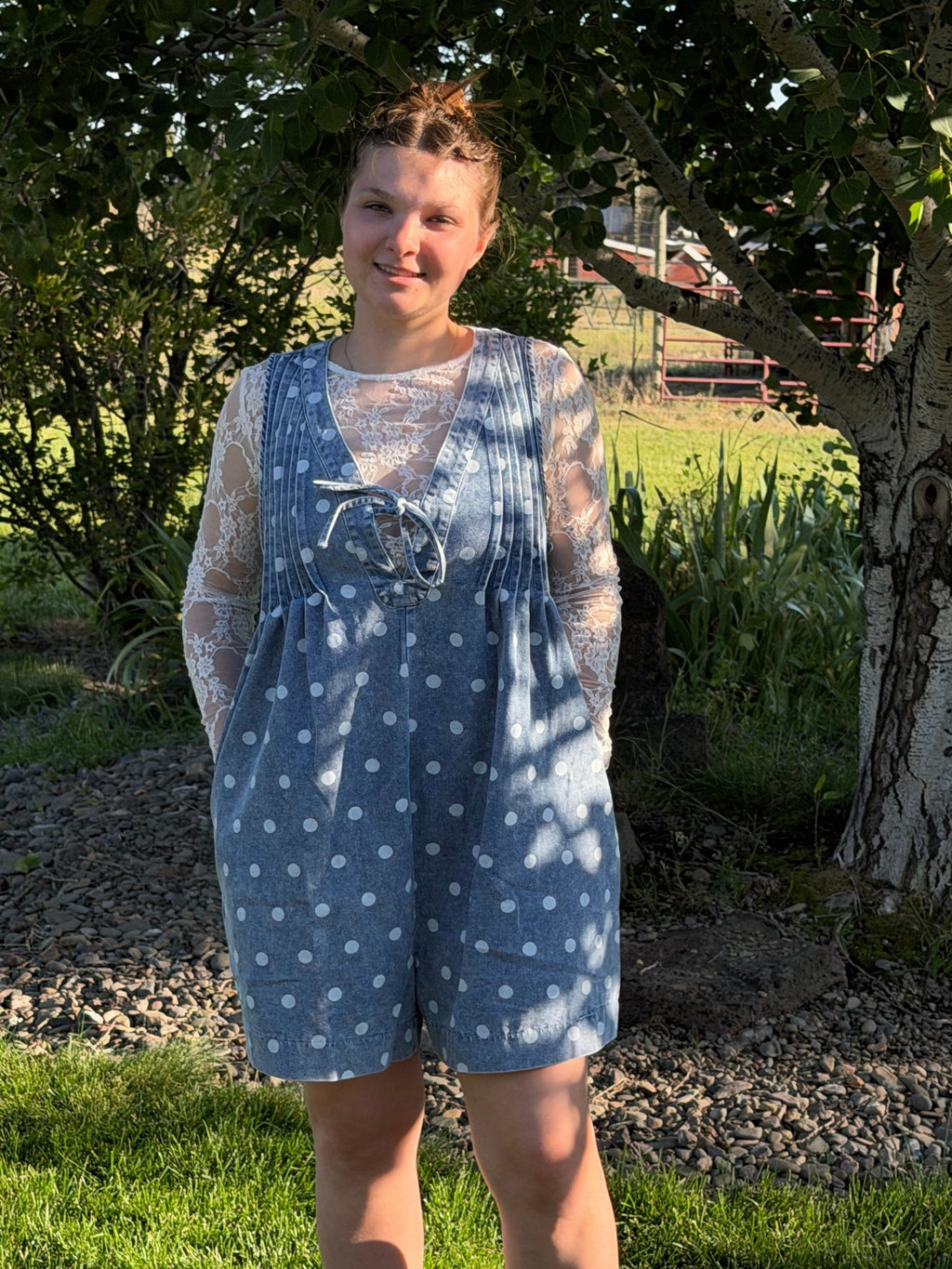 Blue Polka Dot Romper