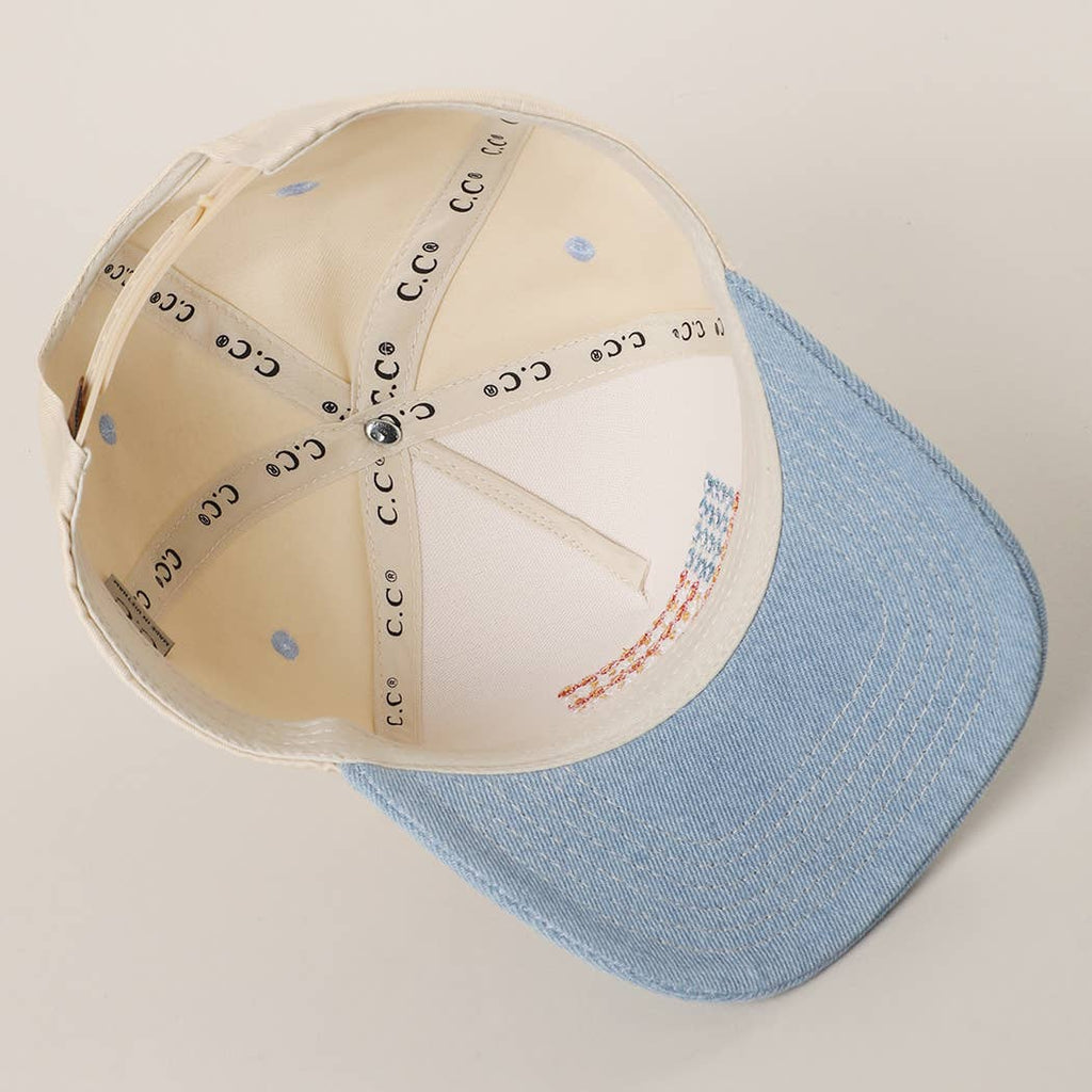 Floral American Flag Hat