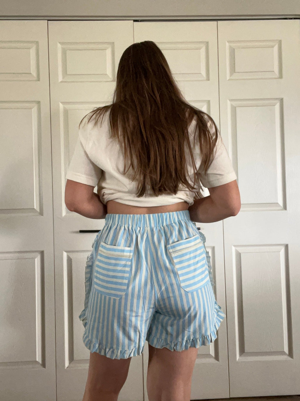 Striped Ruffle Shorts
