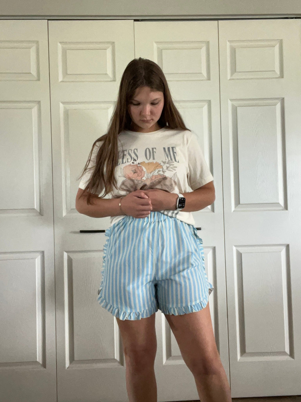 Striped Ruffle Shorts