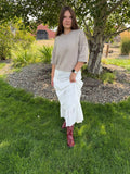 Brown Short Sleeve Sweater Top