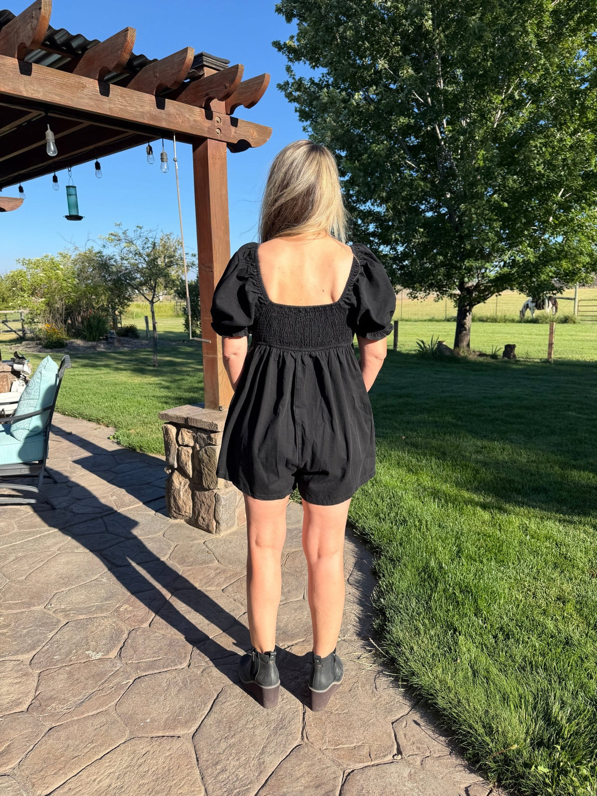 The Grace Denim Romper